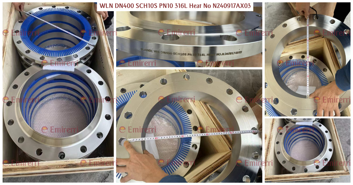 WIN Flange DN400 SCH10S PN10 316L Heat No N240917AX03
